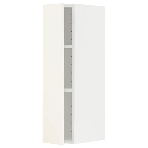 METOD - Wall cabinet with shelves, white/Vallstena white, 20x80 cm