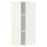 METOD wall cabinet with shelves, white/Vallstena white, 30x80 cm