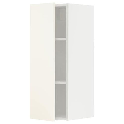 METOD - Wall cabinet with shelves, white/Vallstena white, 30x80 cm