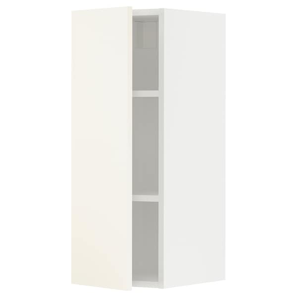 METOD - METOD Wall cabinet with shelves, white/Vallstena white, 30x80 cm