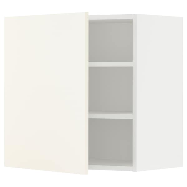 METOD - Wall cabinet with shelves, white/Vallstena white, 60x60 cm - best price from Maltashopper.com 79507256
