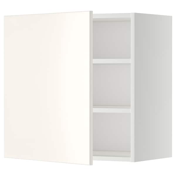 Ikea METOD - Wall cabinet with shelves, white/Veddinge white, 60x60 cm