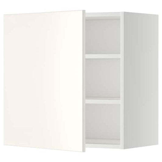 Ikea METOD - Wall cabinet with shelves, white/Veddinge white, 60x60 cm