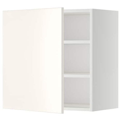 METOD - Wall cabinet with shelves, white/Veddinge white, 60x60 cm