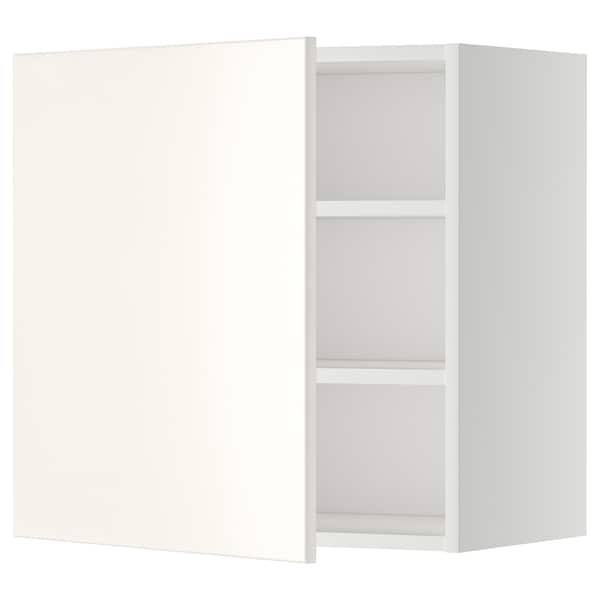 METOD - Wall cabinet with shelves, white/Veddinge white, 60x60 cm