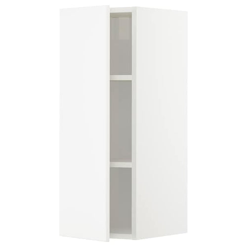 METOD - Wall cabinet with shelves, white/Veddinge white, 30x80 cm