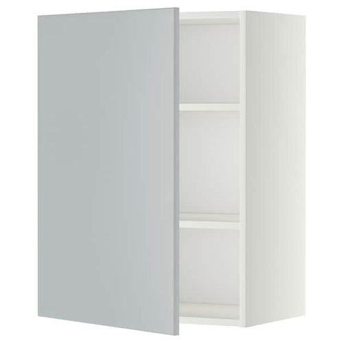 METOD - Wall cabinet with shelves, white/Veddinge grey, 60x80 cm