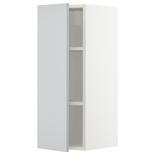 METOD - Wall cabinet with shelves, white/Veddinge grey, 30x80 cm