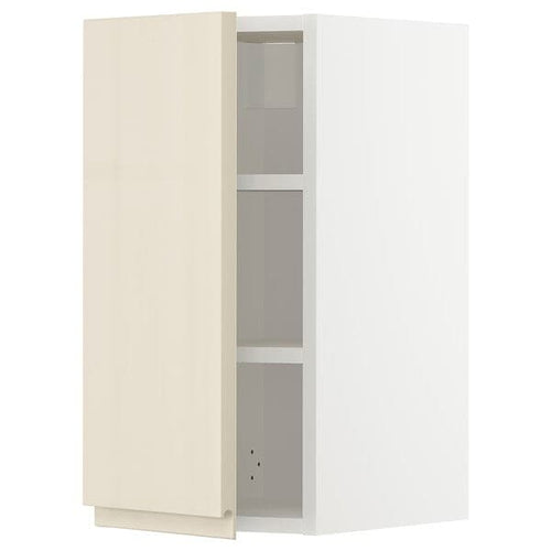 METOD - Wall cabinet with shelves, white/Voxtorp high-gloss light beige, 30x60 cm