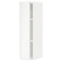 METOD - Wall cabinet with shelves, white/Voxtorp matt white, 20x80 cm - best price from Maltashopper.com 39466333