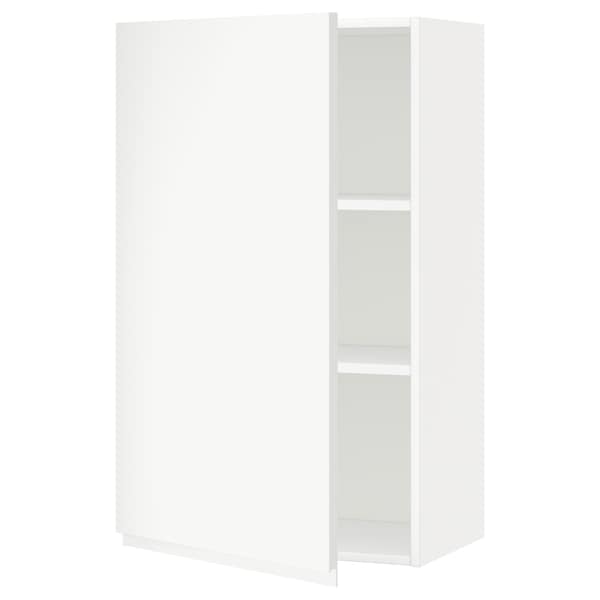 METOD - Wall cabinet with shelves, white/Voxtorp matt white, 60x100 cm - best price from Maltashopper.com 69454423