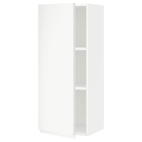 METOD wall cabinet with shelves, white/Voxtorp matt white, 40x100 cm