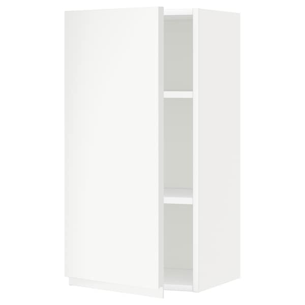 METOD - Wall cabinet with shelves, white/Voxtorp matt white, 40x80 cm - best price from Maltashopper.com 19460959