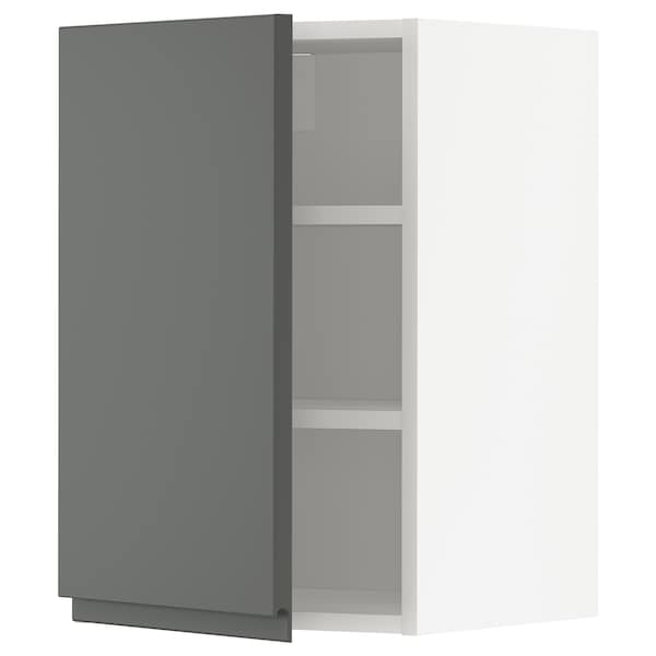 METOD - Wall cabinet with shelves, white/Voxtorp dark grey, 40x60 cm