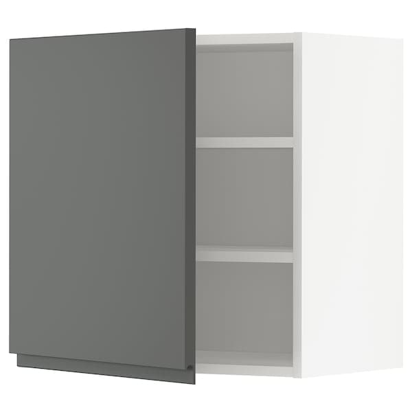 METOD - Wall cabinet with shelves, white/Voxtorp dark grey, 60x60 cm - best price from Maltashopper.com 29462887