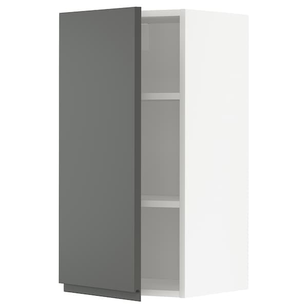 METOD - Wall cabinet with shelves, white/Voxtorp dark grey, 40x80 cm - best price from Maltashopper.com 39462636