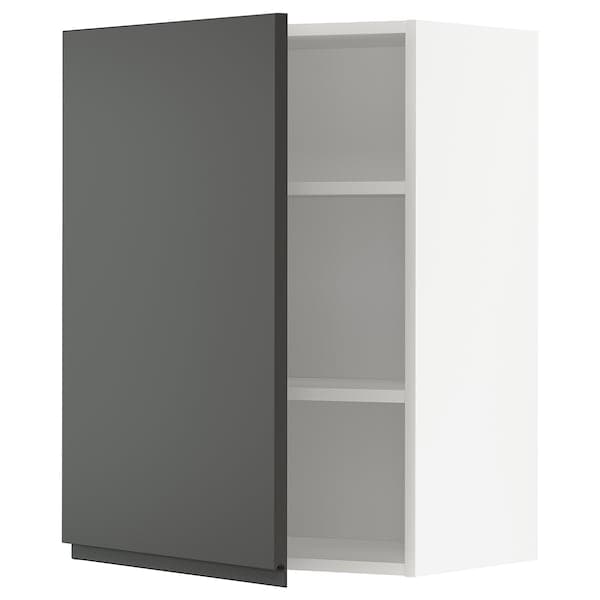 Ikea METOD - Wall cabinet with shelves, white/Voxtorp dark grey, 60x80 cm
