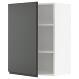 METOD wall cabinet with shelves, white/Voxtorp dark grey, 60x80 cm