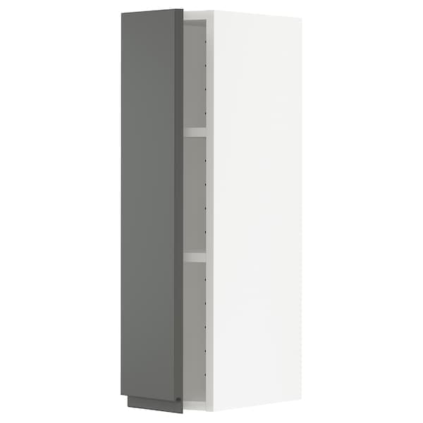 Ikea METOD - Wall cabinet with shelves, white/Voxtorp dark grey, 20x80 cm