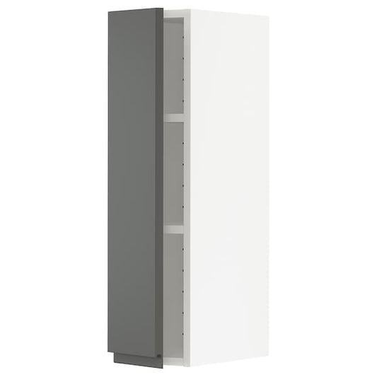 Ikea METOD - Wall cabinet with shelves, white/Voxtorp dark grey, 20x80 cm