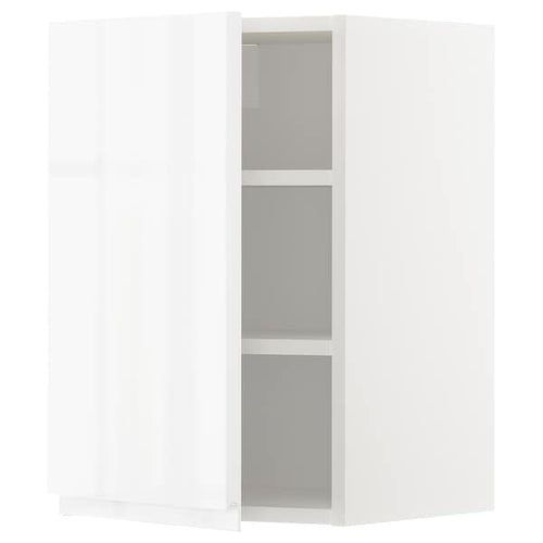 METOD wall cabinet with shelves, white/Voxtorp high-gloss/white, 40x60 cm
