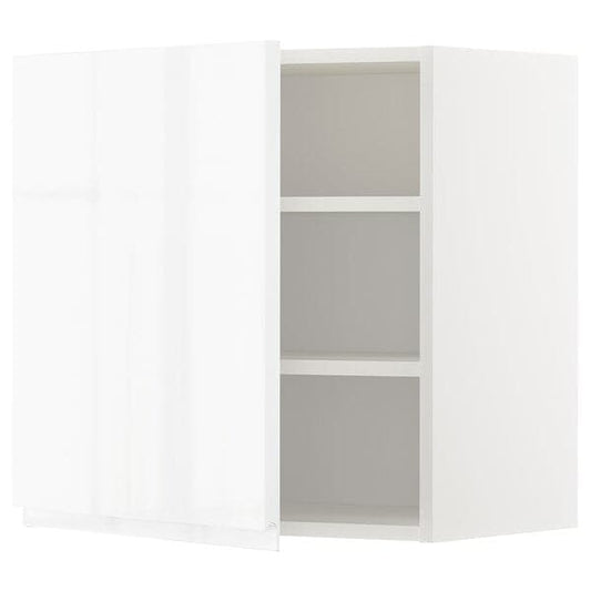 Ikea METOD - Wall cabinet with shelves, white/Voxtorp high-gloss/white, 60x60 cm