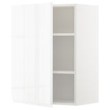 METOD wall cabinet with shelves, white/Voxtorp high-gloss/white, 60x80 cm