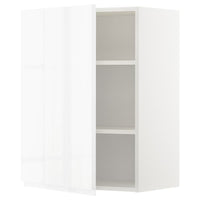 METOD wall cabinet with shelves, white/Voxtorp high-gloss/white, 60x80 cm