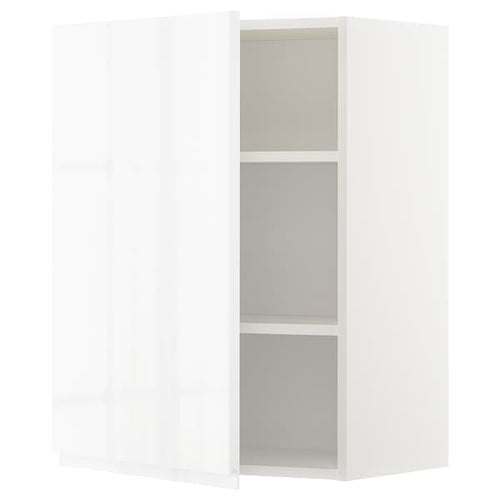 METOD - Wall cabinet with shelves, white/Voxtorp high-gloss/white, 60x80 cm