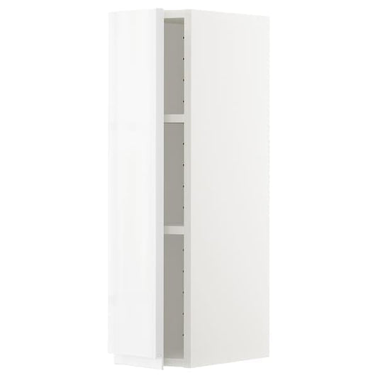 Ikea METOD - Wall cabinet with shelves, white/Voxtorp high-gloss/white, 20x80 cm