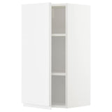 METOD wall cabinet with shelves, white/Voxtorp high-gloss/white, 40x80 cm