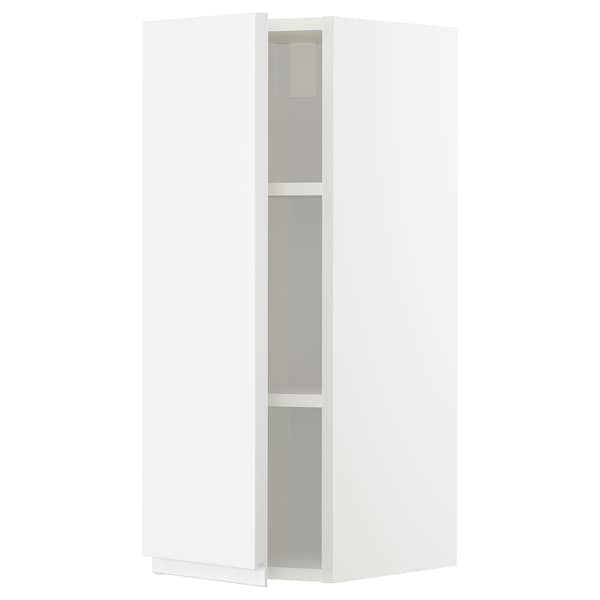 METOD - Wall cabinet with shelves, white/Voxtorp high-gloss/white, 30x80 cm - best price from Maltashopper.com 49455447