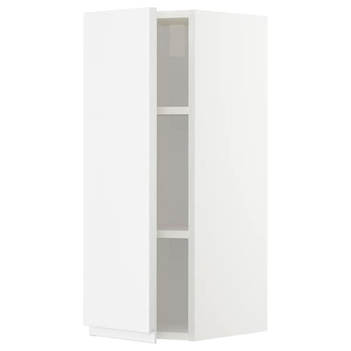 METOD - Wall cabinet with shelves, white/Voxtorp high-gloss/white, 30x80 cm