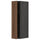 METOD - METOD Wall cabinet with shelves, black Enköping/brown walnut effect, 20x80 cm