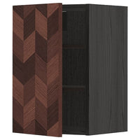 METOD - Wall cabinet with shelves, black Hasslarp/brown patterned, 40x60 cm - best price from Maltashopper.com 89463365