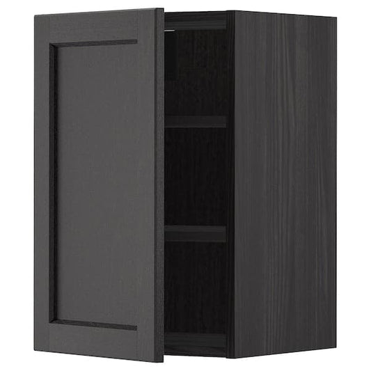 Ikea METOD - Wall cabinet with shelves, black/Lerhyttan black stained, 40x60 cm