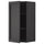 METOD - METOD Wall cabinet with shelves, black/Lerhyttan black stained, 40x80 cm