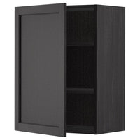 METOD - Wall cabinet with shelves, black/Lerhyttan black stained, 60x80 cm - best price from Maltashopper.com 99454247
