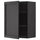 METOD - METOD Wall cabinet with shelves, black/Lerhyttan black stained, 60x80 cm
