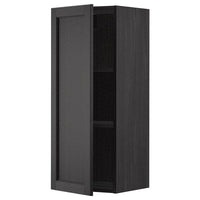 METOD - Wall cabinet with shelves, black/Lerhyttan black stained, 40x100 cm - best price from Maltashopper.com 29468182