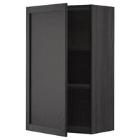 METOD - Wall cabinet with shelves, black/Lerhyttan black stained, 60x100 cm - best price from Maltashopper.com 19454557
