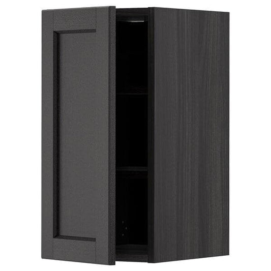 Ikea METOD - Wall cabinet with shelves, black/Lerhyttan black stained, 30x60 cm