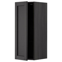 METOD - Wall cabinet with shelves, black/Lerhyttan black stained, 30x80 cm - best price from Maltashopper.com 59467586