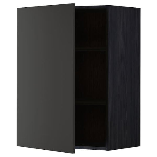 Ikea METOD - Wall cabinet with shelves, black/Nickebo matt anthracite, 60x80 cm