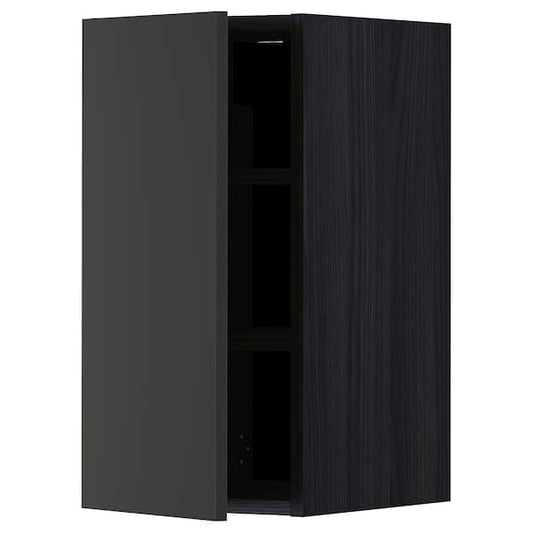 Ikea METOD - Wall cabinet with shelves, black/Nickebo matt anthracite, 30x60 cm