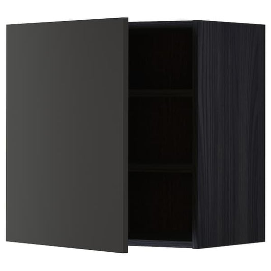 Ikea METOD - Wall cabinet with shelves, black/Nickebo matt anthracite, 60x60 cm
