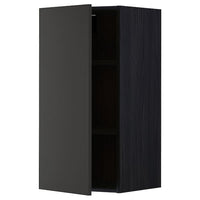 METOD - Wall cabinet with shelves, black/Nickebo matt anthracite, 40x80 cm - best price from Maltashopper.com 99498500