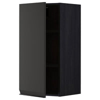 METOD - Wall cabinet with shelves, black/Upplöv matt anthracite, 40x80 cm - best price from Maltashopper.com 19495548