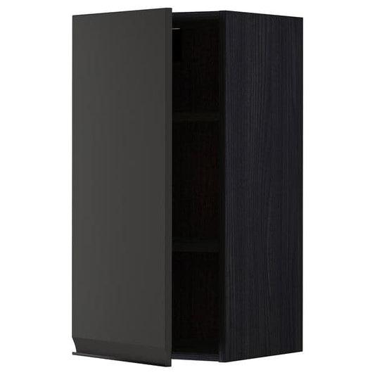 Ikea METOD - Wall cabinet with shelves, black/Upplöv matt anthracite, 40x80 cm