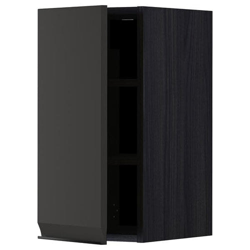 METOD - Wall cabinet with shelves, black/Upplöv matt anthracite, 30x60 cm